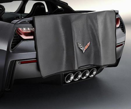 Corvette Stingray Rear Bumper Fascial Protector, Black With Logo, 2014-2017