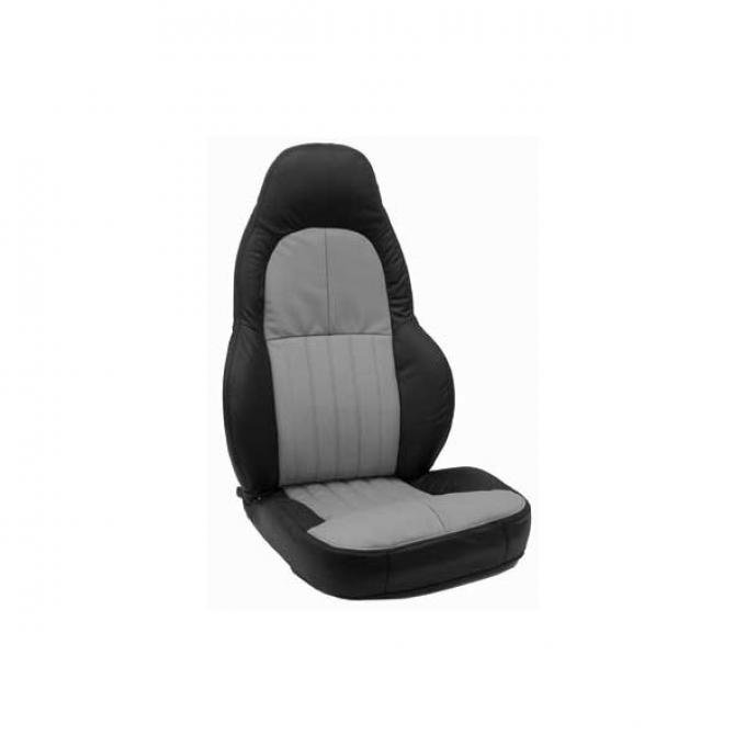 CA 1997-2004 Chevrolet Corvette Custom 100% Leather Seat Covers Standard Black & Gray 43861