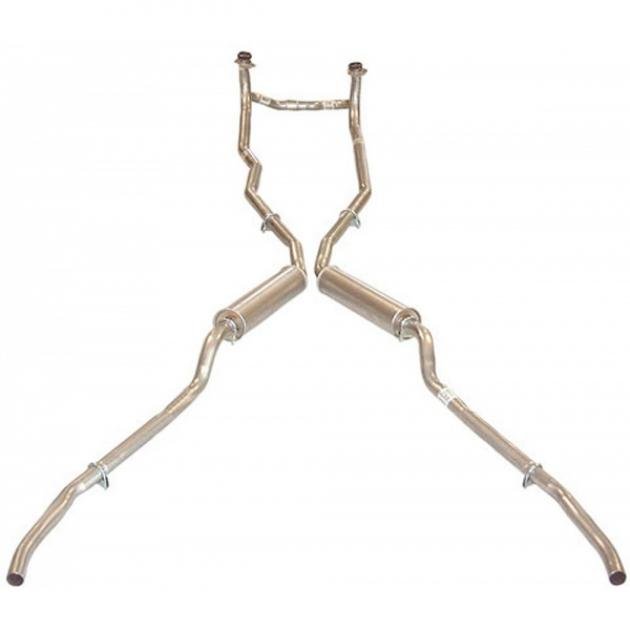 Corvette Exhaust System, Aluminized With 2 x 4Barrel Carburetors Or