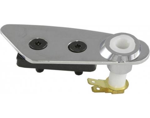 Corvette T-Top Roof Lock Plate, With Switch, Right, Chrome, 1978