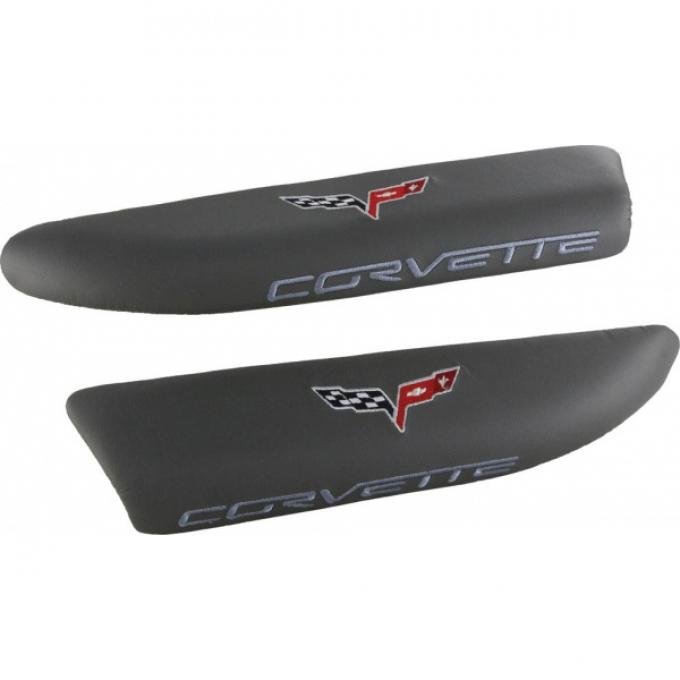 CA 2005-2013 Chevrolet Corvette Leather Armrest Pads with C6 Logo