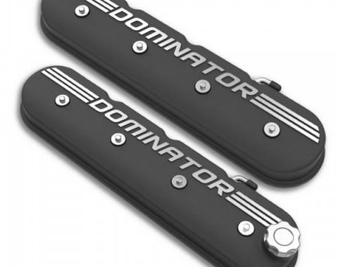 Holley Aluminum Tall LS Valve Covers, "Dominator" Satin Black | 241-120 1997-2013
