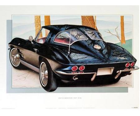 1963 Corvette Coupe Tuxedo-Black Print By Hugo Prado