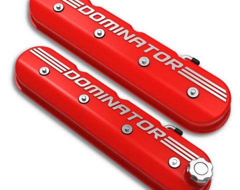 Holley Aluminum Tall LS Valve Covers, "Dominator", Gloss Red | 241-121 1997-2013