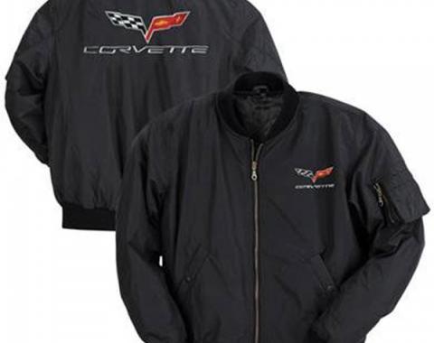 Corvette Jacket, Aviator, Black, With C6 Logo