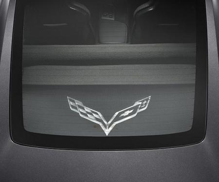 Corvette Cargo Security Shade, Black, Upper and Lower, With Crossed Flags Logo, 2014-2019