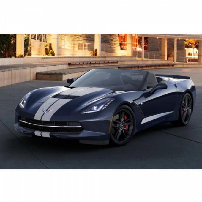 Corvette Convertible Full Length Dual Racing Stripes, 2014-2017