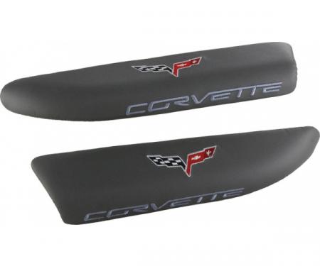 CA 2005-2013 Chevrolet Corvette Leather Armrest Pads with C6 Logo