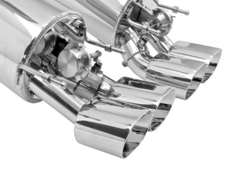 Corvette Exhaust System, With Quad Oval Tips & Control Kit, Fusion, B&B, 2005-2008