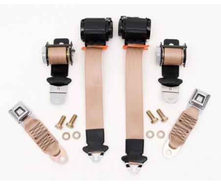 Seatbelt Solutions 1974-1975 Chevrolet Corvette Convertible OE Style Standard Dual Retractable Lap and Shoulder Belts COS7475D3008 | Medium Saddle