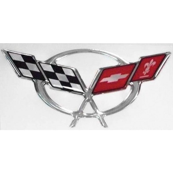 Corvette Steering Wheel Emblem, Domed Chrome, 19972004