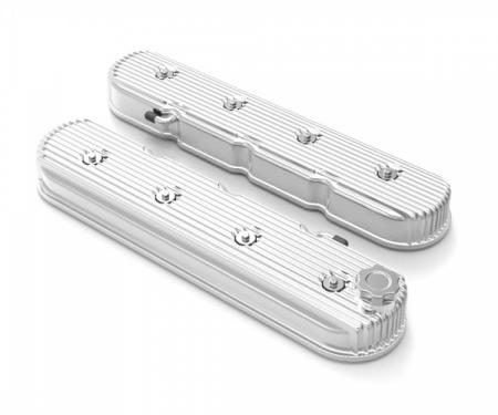 Holley Vintage Series Finned Tall LS Valve Covers, Polished | 241-139 1997-2013