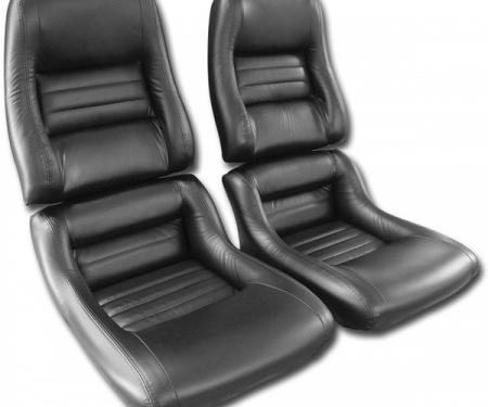 CA 1979-1982 Chevrolet Corvette Mounted Driver Leather Seat Covers 100% Leather 2 Bolster 485020 | 59-96 Black