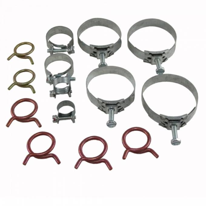 Corvette Radiator/Heater Hose Clamp Kit, With 327ci WithoutSpecial Hi-Performance & With Air Conditioning, 1963-1967