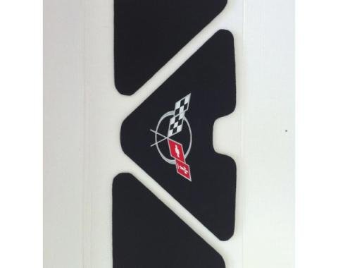 Corvette Trunk Lid Inner Liner, C5 Logo, Black, 3 Piece, 1998-2004