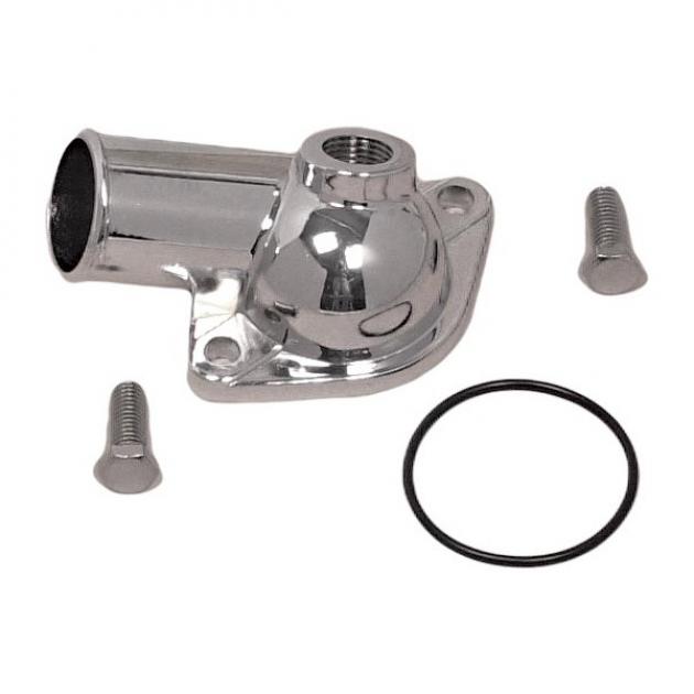 Corvette Thermostat Housing, With Emission Port, Chrome, Small Block, 19741981 Corvette Depot