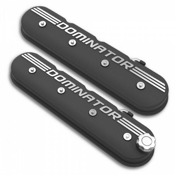 Holley Aluminum Tall LS Valve Covers, "Dominator" Satin Black | 241-120 1997-2013