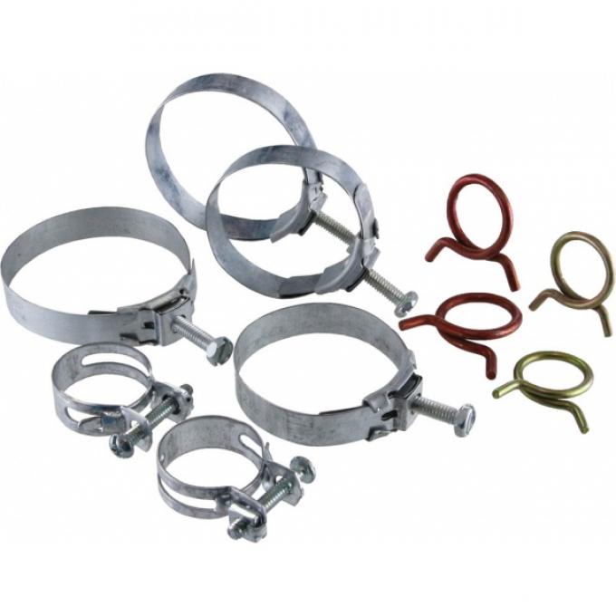 Corvette Radiator/Heater Hose Clamp Kit, With 427ci & Without Air Conditioning, 1966-1967
