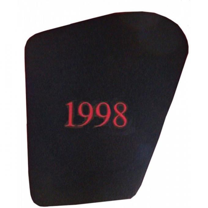Corvette Hood Liner, Embroidered With Year, Red, 1997-2004