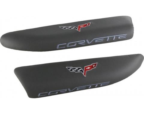 CA 2005-2013 Chevrolet Corvette Leather Armrest Pads with C6 Logo