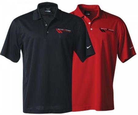Corvette C6  Polo Shirt, Men's, Nike Golf Micro Pique, Grand Sport Emblem, Varsity Red