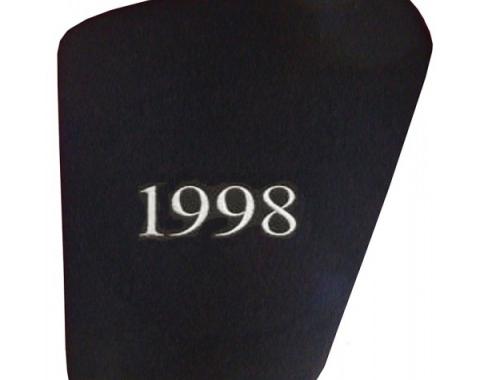 Corvette Hood Liner, Embroidered With Year, Silver, 1997-2004