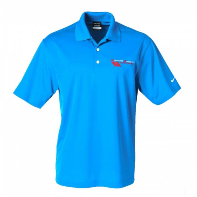 Corvette Grand Sport Men's Nike Golf Shirt, Blue Sapphire | Corvette Depot