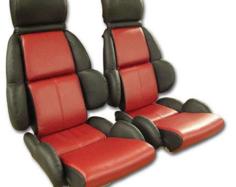Corvette Seat Covers, Two Tone Leather, Mounted On Foam, Standard, 1984-1996