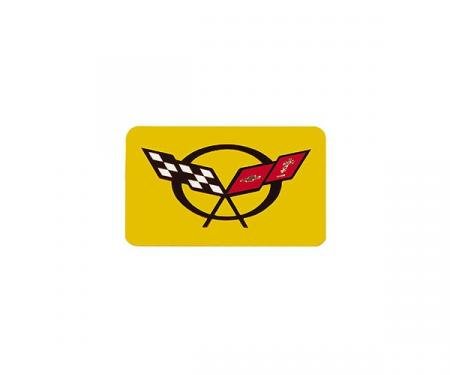 Corvette Exhaust Enhancer Plate, With Black Acrylic C5 Logo, Millennium Yellow, 2000-2004