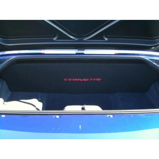 Corvette Compartment Divider, "Quiet Ride", Convertible/Fixed Roof Coupe, With Carpet & Corvette Word, 1998-2004
