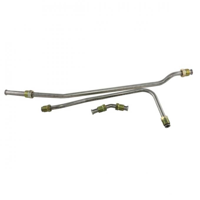 Corvette Fuel Pump Lines To Carburetor, 396 And 425 HP, Three Lines, No Block, Stainless Steel 1965