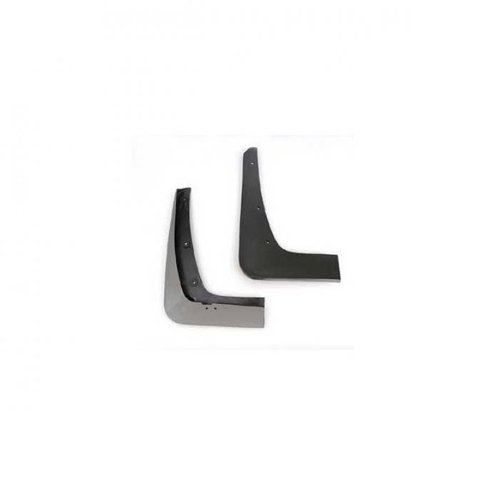 Corvette Splash Guards, Body Contoured, Front, Machine Silver, Altec, 2005-2008