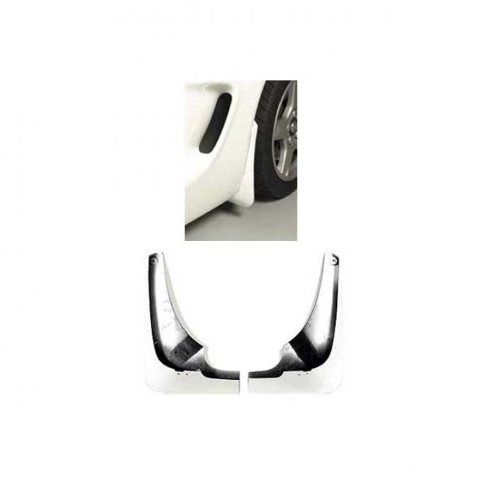 Corvette Splash Guards, Body Contoured, Front & Rear, Speedway White, Altec, 2001-2003