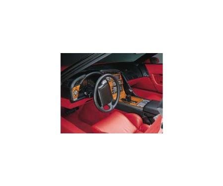Corvette Dash & Trim Kit, For Cars With Automatic Transmissions, Rosewood, 1990-1991