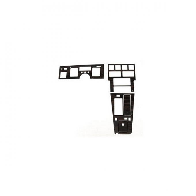 Corvette Dash & Trim Kit, For Cars With 4-Speed Transmission, Rosewood, 1984-1985