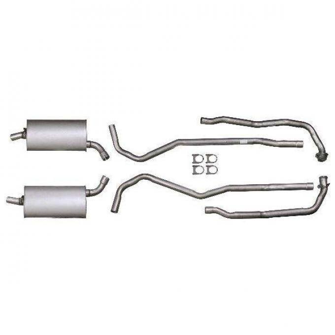 Corvette Exhaust System, Small Block LT1, Aluminized 2"-2-1/2" With Manual Transmission, 1968-1972