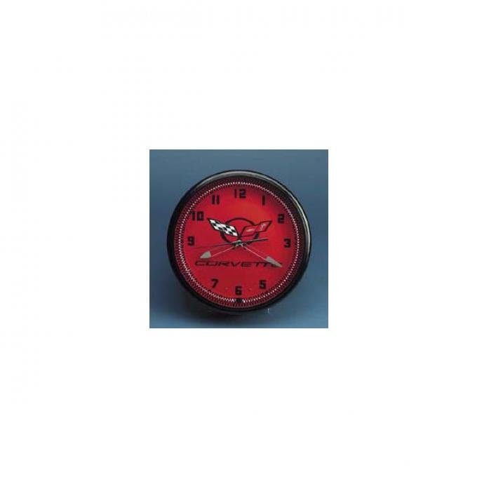 Corvette C5 Wall Clock, Neon Corvette Depot