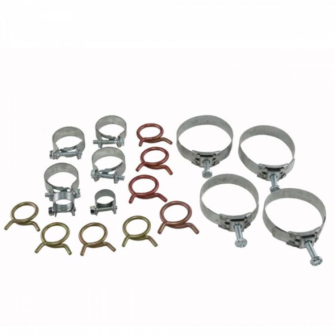 Corvette Radiator/Heater Hose Clamp Kit, With 327ci Hi-Performance & With Air Conditioning, 1963-1965