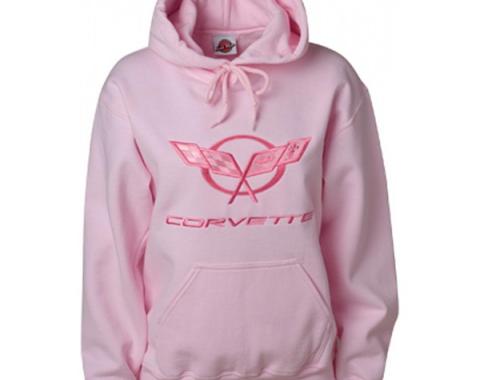 Corvette C5 Sweatshirt, Ladies, Tonal Hooded, Pink | Small