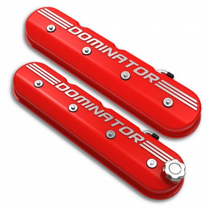 Holley Aluminum Tall LS Valve Covers, "Dominator", Gloss Red | 241-121 1997-2013