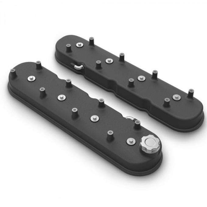 Holley LS Valve Covers, Tall, Satin Black Finish | 241-112 1997-2013