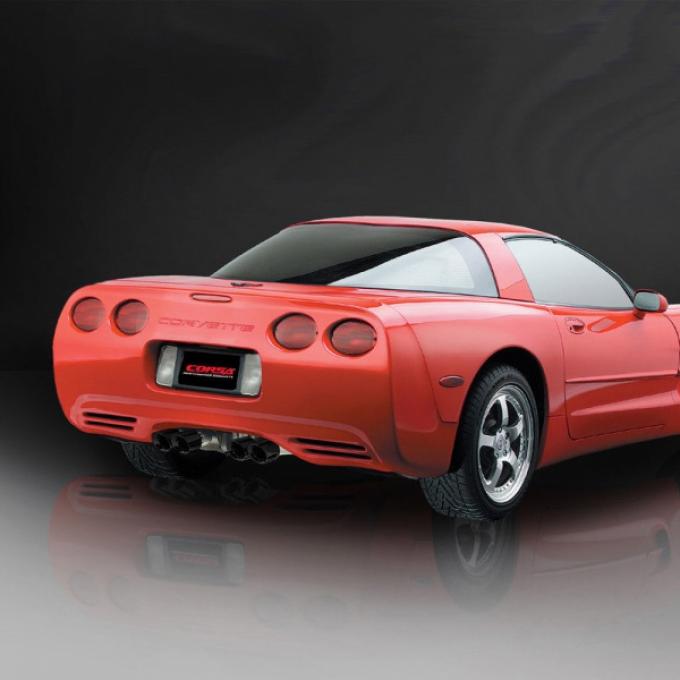 Corvette 2.5" Cat-Back + X-Pipe, Twin 3.5" Black Pro-Series Tips, 1997-2004