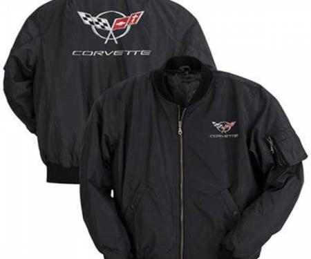 Corvette Jacket, Aviator, Black, With C5 Logo