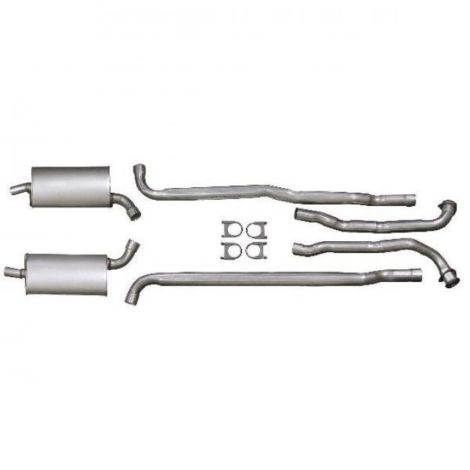 Corvette Exhaust System, Big Block 390hp & 435hp, Aluminized, 2-1/2", For Cars With Manual Transmission, 1965-1967