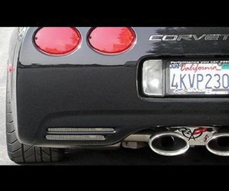Corvette Rear Bumper Screens, Chrome, 2-Piece, 1997-2004