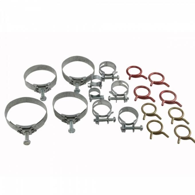 Corvette Radiator/Heater Hose Clamp Kit, With 327ci High Performance & Air Conditioning, 1966-1967