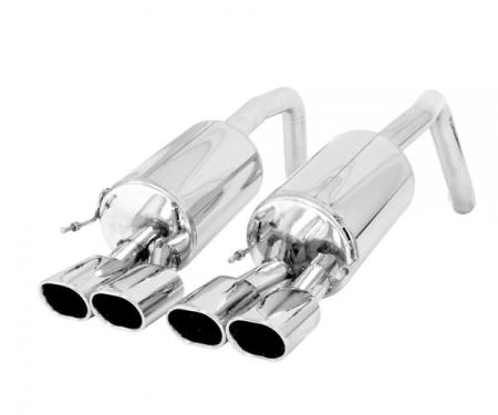 Corvette B&B Triflo Exhaust System, Route 66 4.5" Oval Tips, 2005-2008