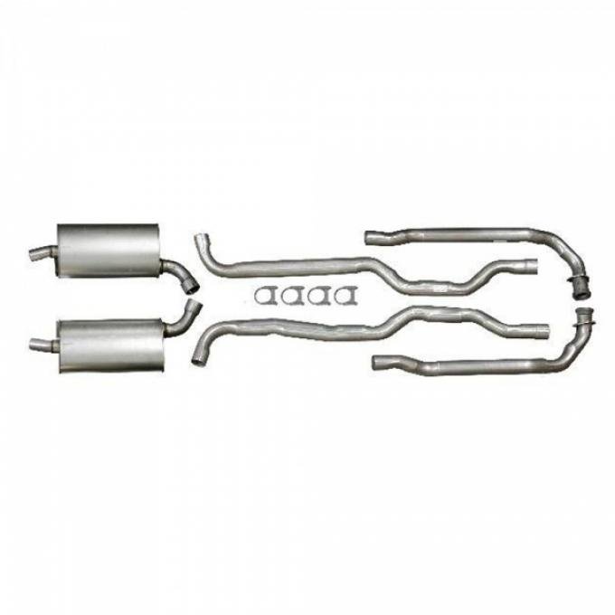 Corvette Exhaust System, Small Block 300hp & 360hp, Aluminized 2-1/2", With Manual Transmission, 1963