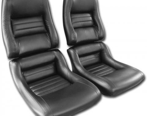 CA 1979-1982 Chevrolet Corvette Mounted Driver Leather Seat Covers 100% Leather 2 Bolster 485020 | 59-96 Black