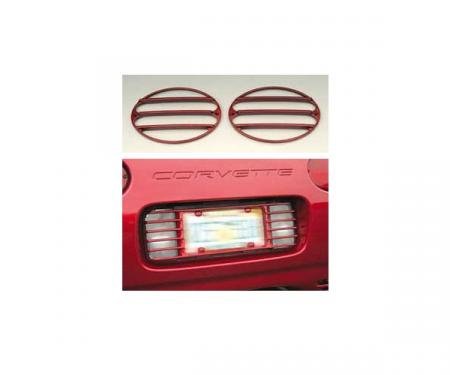Corvette Taillight Louver & Rear License Plate Frame Set, Altec Phantom, Painted Factory Colors, 1997-2004